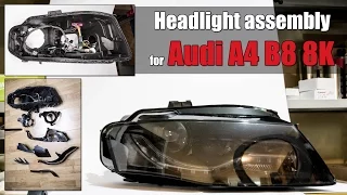 Audi A4 B8 Xenon - How to assemble the Headlight (all components step by step)