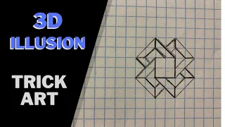 How To Draw an Easy 3D Design Illusion | Trick Art on Graph Paper #Shorts