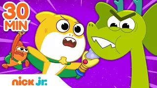 Baby Shark Battles a Sea Dragon ⭐ + More Adventures! | 30 Minute Compilation | Nick Jr.