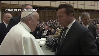 January: Arnold Schwarzenegger visits the pope