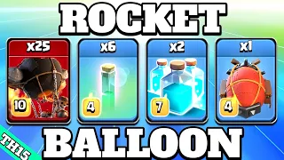 Th15 Rocket Balloon Clone Attack Strategy With Invisibility Spell!! New Th15 Attack Strategy - COC