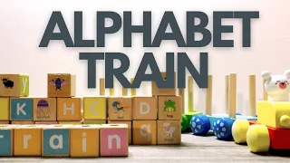 Alphabet Stacking Train Set | Wooden Montessori Toy ABC Building Blocks Learning Toy for Toddlers