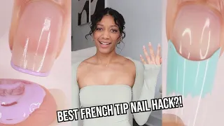 BEST FRENCH TIP NAIL HACKS?! | trying every TikTok French tip nail hack | perfect French manicure