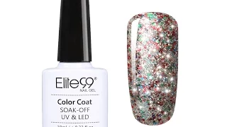 Elite99 Soak Off UV LED Starry Gel Nail Polish Video Tutorial