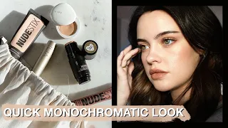 QUICK MONOCHROMATIC LOOK USING ONLY 5 PRODUCTS | Julia Adams