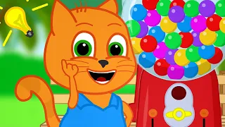 Cats Family in English - TOP 10 Gumball Machine Cartoon for Kids