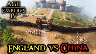 Age of Empires 4 - ENGLAND VS. CHINA - Skirmish AI FULL MATCH Open Beta || Gameplay English RTS