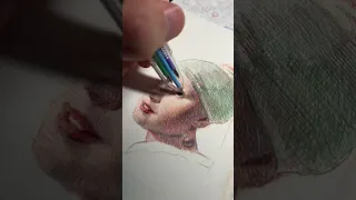 Drawing famous paintings using only a 4 color ballpoint pen! #art #pendrawing #ballpointpen #viral