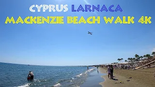 Larnaca Cyprus: Mackenzie Beach Walk 4k 🇨🇾