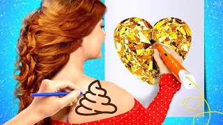 COLORFUL DRAWING CHALLENGES AND FANTASTIC PAINTING IDEAS || DIY Crafty Hacks By 123 GO! Like