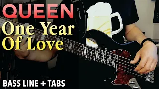 Queen - One Year Of Love /// BASS LINE [Play Along Tabs]