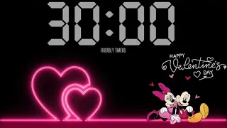 30 Minute Valentines Day Disney Mickey and Minnie February Countdown Timer (with music)