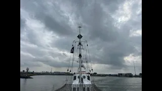 Afscheid per schip op zee vanuit Lauwersoog op 2 oktober 2023