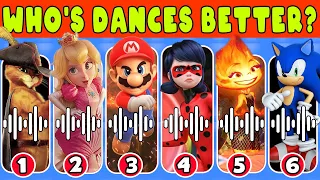 Who dances better ? The Super Mario Bros,The Little Mermaid 2023, Sing 2,Elemental,Ruby gillman,