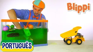 Blippi Português Afunda ou Flutua | Vídeos Educativos para Crianças | As Aventuras de Blippi