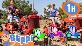 Blippi and Meekah Race Tractor Trucks! | Blippi & Meekah Challenges and Games for Kids