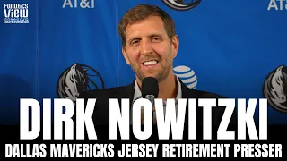 Dirk Nowitzki Reacts to Dallas Mavericks Retiring His Jersey & Reflects on His Career | Full Presser