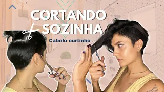 COMO RETOCO MEU CORTE CURTO SOZINHA | Cortando o cabelo em casa