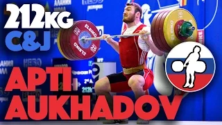 Apti Aukhadov - 202kg + 212kg Clean and Jerk Slow Motion