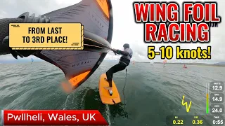 Racing in super light wind. Coming from last to 3rd. UKWA WingFoil Championship