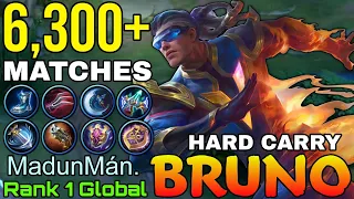 6,300+ Matches Bruno Hard Carry Marksman - Top 1 Global Bruno by MadunMàn. - Mobile Legends