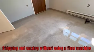 Stripping and waxing vct tile without floor machine| Drop and Pick |