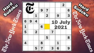 New York Times Hard Sudoku Solution. 10 July 2021
