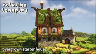 Minecraft Relaxing Cottagecore Longplay | Overgrown Starter House (No Commentary) 🌼