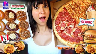 Eating The NEWEST Fast Food Items For 24 Hours!