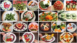 🔴[2 HOUR] Super Salad Decoration Ideas for Hotel & Restaurant Party Garnishing School Competition