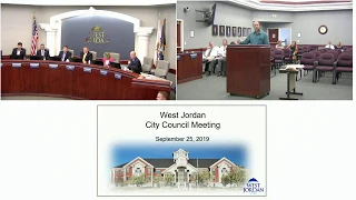 City of West Jordan, Utah - City Council - September 25, 2019