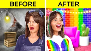 FANTASTIC RAINBOW🌈 ROOM MAKEOVER || Viral Ideas for Cutest House! Gorgeous Crafts by 123 GO!