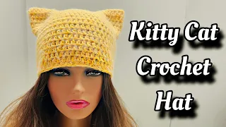 Crochet Cat Ear Beanie EASY Beginner Friendly Tutorial