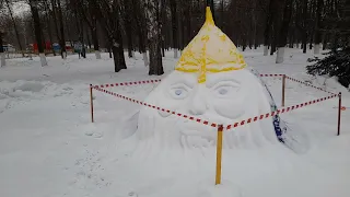 Снежные скульптуры автозаводский р-он Нижний Новгород парк культуры и отдыха 28 12 2022 год