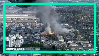 LIVE: A massive fire at an industrial complex in Compton, California