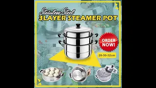 3 Layer Stainless Steel Multifunctional Steamer Pot