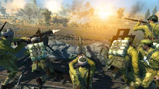 Hill Defense Against HUGE Japanese Army CHARGE! - Men of War: WW2 Mod Battle Simulator