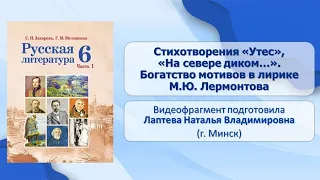 Тема 17. Стихотворения «Утес», «На севере диком…». Богатство мотивов в лирике М.Ю. Лермонтова