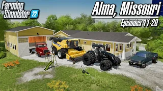 Alma, Missouri US (Lets Play) Episodes 11-20 Supercut | Farming Simulator 22