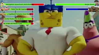 The SpongeBob Movie: Sponge Out of Water Final Battle with healthbars