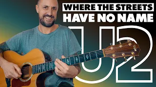 Where The Streets Have No Name Acoustic Guitar Cover Tutorial