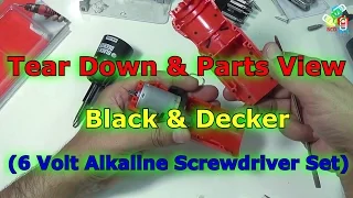 Tear Down Black and decker A7073 Cordless Screwdriver Kit: Assembly, disassemnbly & Parts View