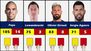 Comparison : Number Of Yellow & Red Cards Famous Footballers Part 2