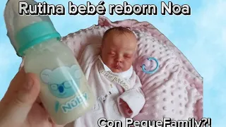 Rutina de bebé reborn Noa | Vídeo colaboración con Ana y Luna de Peque Family!