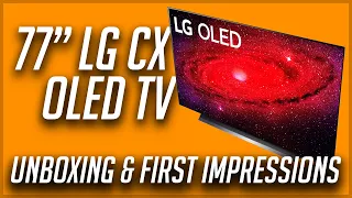 LG CX 77" OLED TV Unboxing and First Impressions | Best TV I've Ever Owned!