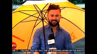 Umbrella Carries Away Weatherman