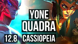 YONE vs CASSIOPEIA (MID) | 11 solo kills, Quadra, 67% winrate, Godlike | BR Master | 12.8