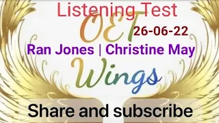 Ran Jones | Christine May OET listening practice test.Test-28 #oetlistening #oet #oetwings