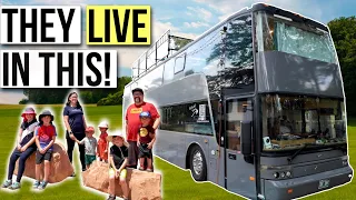 Family of 8 LIVING in a Two Story RV! | DOUBLE DECKER BUS TOUR