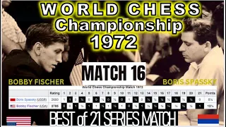 Bobby Fischer Vs Boris Spassky (Ruy Lopez Exchange) MATCH 16 - 1972 World Chess Championship - DRAW